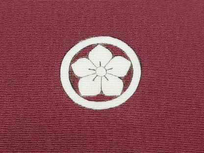 平和屋着物■豪華色留袖　色無地　蓮地紋　葡萄色　正絹　逸品　CABG2743th