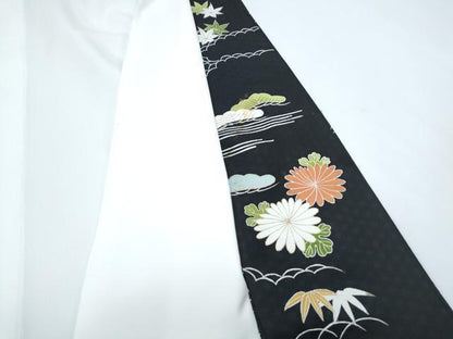 平和屋着物■豪華黒留袖　流水花紋　金彩　正絹　逸品　CABG2744th
