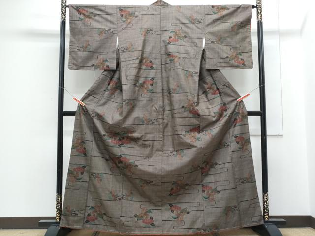 平和屋着物■本場大島紬　7マルキ　エ霞花文　正絹　逸品　未使用　CABG2747th