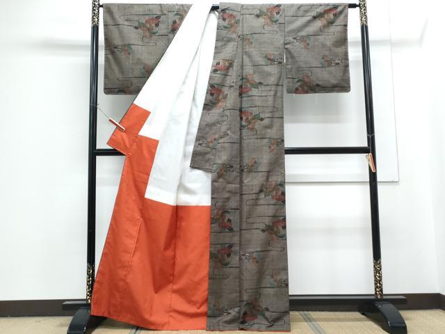 平和屋着物■本場大島紬　7マルキ　エ霞花文　正絹　逸品　未使用　CABG2747th