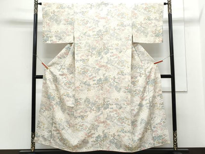 平和屋着物■上質な小紋　手描き　草花文　正絹　逸品　CABG2748th