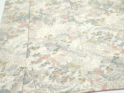 平和屋着物■上質な小紋　手描き　草花文　正絹　逸品　CABG2748th