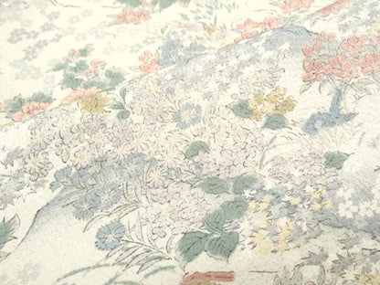 平和屋着物■上質な小紋　手描き　草花文　正絹　逸品　CABG2748th