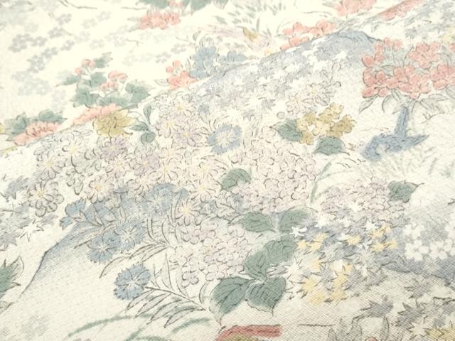 平和屋着物■上質な小紋　手描き　草花文　正絹　逸品　CABG2748th