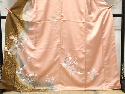 平和屋着物■訪問着 草花文 暈し染め 金彩 正絹 逸品 CABG2752th