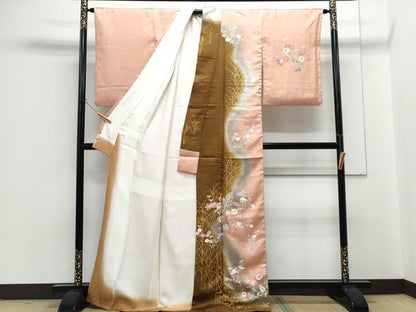 平和屋着物■訪問着 草花文 暈し染め 金彩 正絹 逸品 CABG2752th
