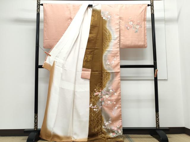 平和屋着物■訪問着 草花文 暈し染め 金彩 正絹 逸品 CABG2752th