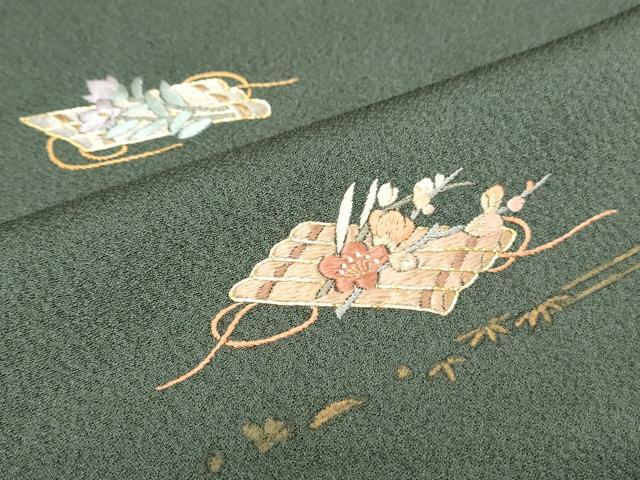 平和屋着物■訪問着　総刺繍　花筏文　正絹　逸品　CABG2756th