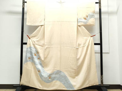 平和屋着物■訪問着　刺繍　色紙重ね花文　金彩　やまと誂製　正絹　逸品　CABG2758th