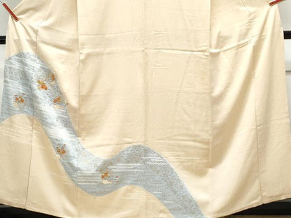 平和屋着物■訪問着　刺繍　色紙重ね花文　金彩　やまと誂製　正絹　逸品　CABG2758th