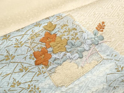 平和屋着物■訪問着　刺繍　色紙重ね花文　金彩　やまと誂製　正絹　逸品　CABG2758th