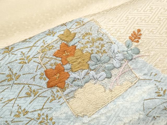 平和屋着物■訪問着　刺繍　色紙重ね花文　金彩　やまと誂製　正絹　逸品　CABG2758th