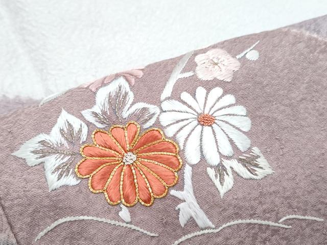 平和屋着物■訪問着　駒刺繍　絞り　熨斗花文　金糸　正絹　逸品　CABG2759th