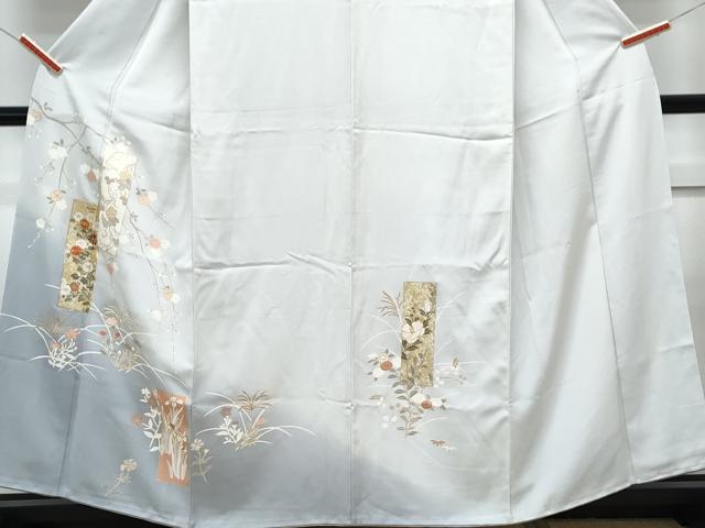 平和屋着物■訪問着　駒刺繍　短冊花文　暈し染め　金彩　正絹　逸品　CABG2760th