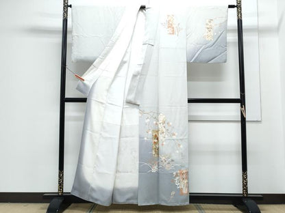 平和屋着物■訪問着　駒刺繍　短冊花文　暈し染め　金彩　正絹　逸品　CABG2760th