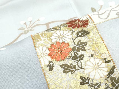 平和屋着物■訪問着　駒刺繍　短冊花文　暈し染め　金彩　正絹　逸品　CABG2760th