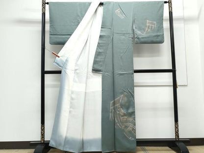 平和屋着物■訪問着　几帳花文　金彩　正絹　逸品　CABG2763th