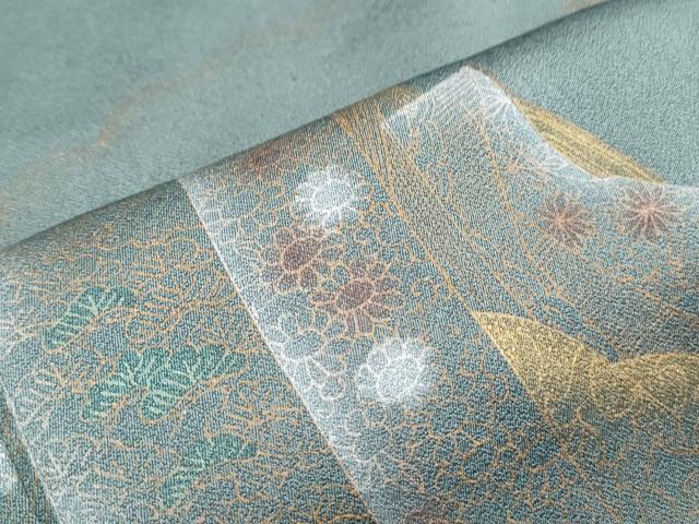 平和屋着物■訪問着　几帳花文　金彩　正絹　逸品　CABG2763th