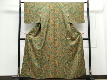 平和屋着物■上質な小紋　更紗花鳥文　正絹　逸品　CABG2771th