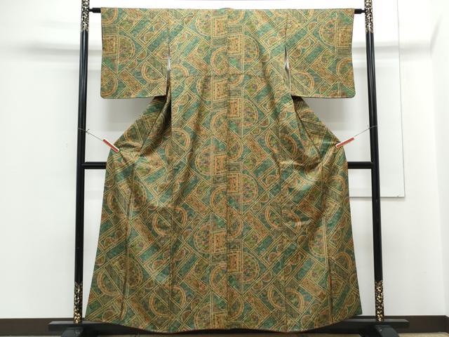 平和屋着物■上質な小紋　更紗花鳥文　正絹　逸品　CABG2771th