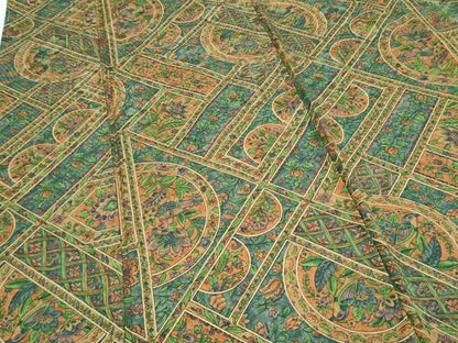 平和屋着物■上質な小紋　更紗花鳥文　正絹　逸品　CABG2771th