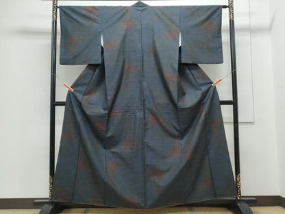 平和屋着物■本場大島紬　9マルキ　草花文　正絹　逸品　CABG2777th