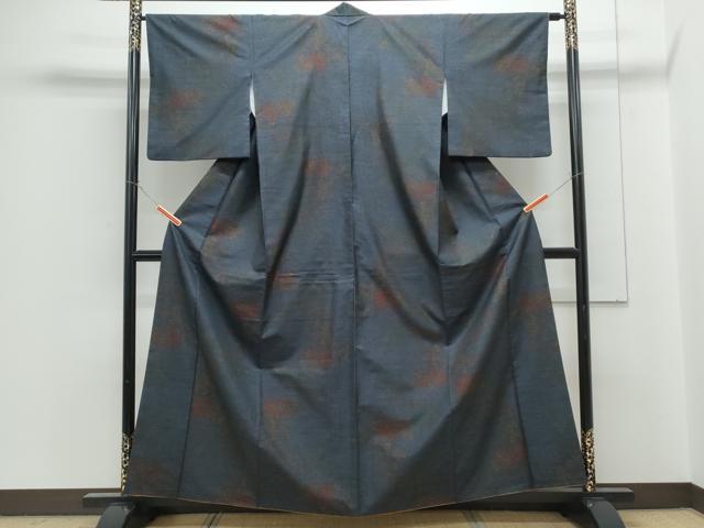平和屋着物■本場大島紬　9マルキ　草花文　正絹　逸品　CABG2777th