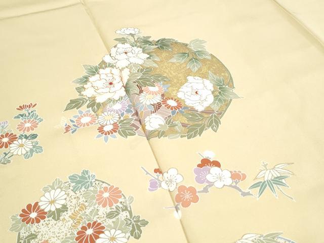 平和屋着物●訪問着　駒刺繍　花車文　金彩　正絹　逸品　CABG2787th