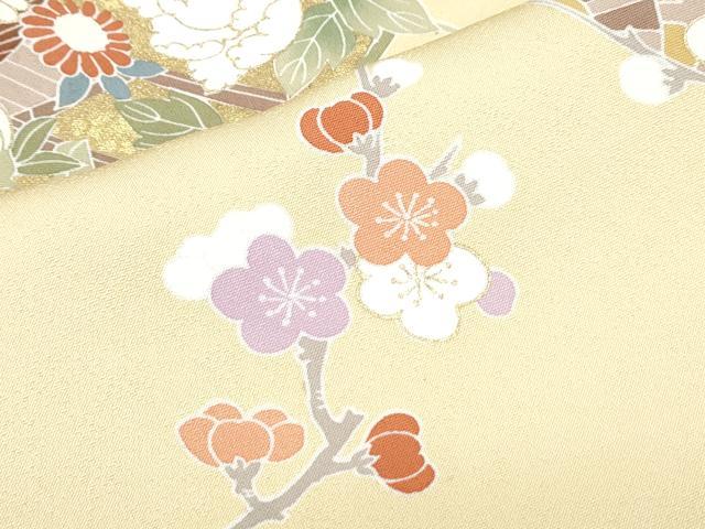 平和屋着物●訪問着　駒刺繍　花車文　金彩　正絹　逸品　CABG2787th