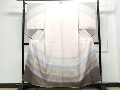 平和屋着物●訪問着　作家物　霞文　暈し染め　金銀彩　正絹　逸品　CABG2791th