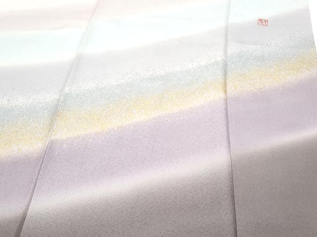 平和屋着物●訪問着　作家物　霞文　暈し染め　金銀彩　正絹　逸品　CABG2791th