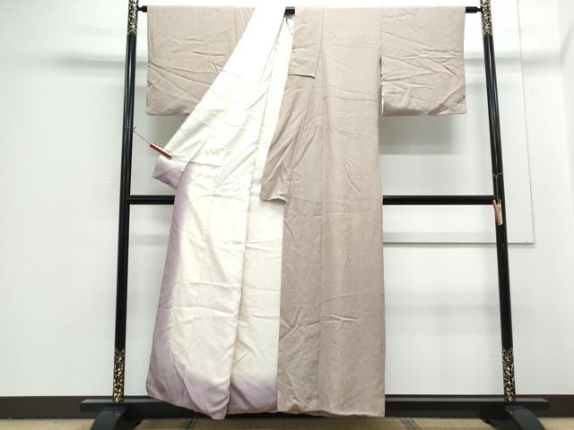 平和屋着物●江戸小紋　万筋　胡桃染色×焦茶色　正絹　逸品　CABG2792th