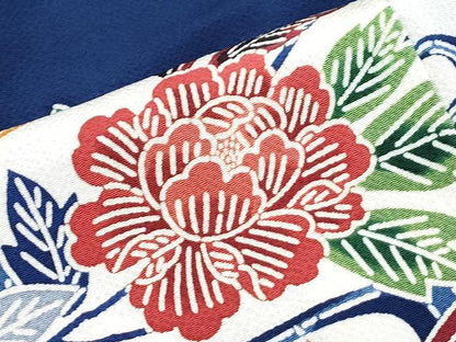 平和屋着物●豪華振袖　作家物　型染め　草花文　正絹　逸品　CABG2793th