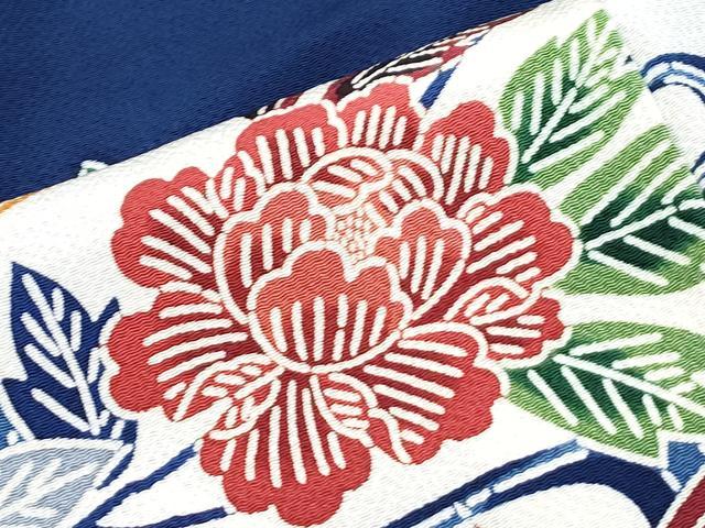 平和屋着物●豪華振袖　作家物　型染め　草花文　正絹　逸品　CABG2793th