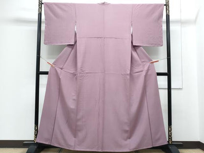平和屋着物●上質な色無地　京紫色　正絹　逸品　CABG2794th