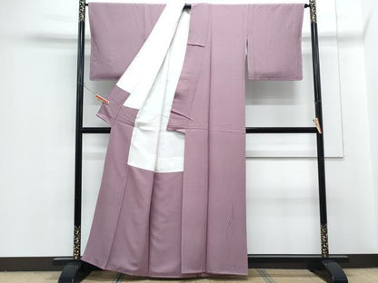 平和屋着物●上質な色無地　京紫色　正絹　逸品　CABG2794th