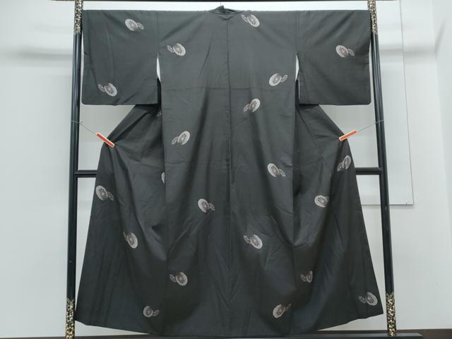 平和屋着物●本場大島紬　9マルキ　片輪車文　正絹　逸品　CABG2795th