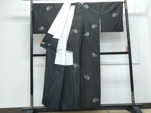 平和屋着物●本場大島紬　9マルキ　片輪車文　正絹　逸品　CABG2795th