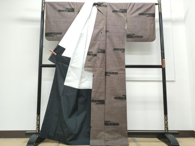 平和屋着物●本場大島紬　純泥染　7マルキ　光琳水　証紙付き　正絹　逸品　CABG2798th