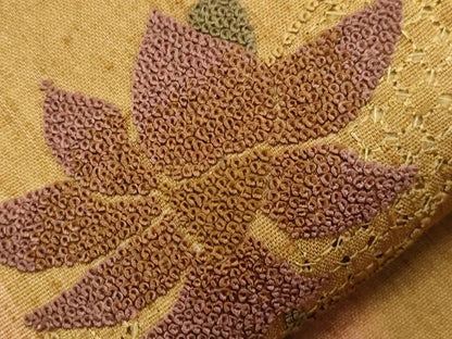 平和屋着物●中国三大刺繍　スワトウ刺繍　相良刺繍　総刺繍　九寸名古屋帯　更紗花文　正絹　逸品　未使用　CABG2801dy