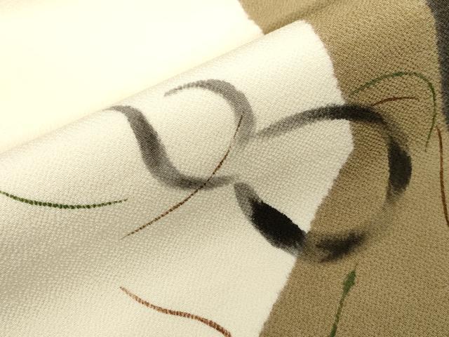 平和屋着物●九寸名古屋帯　手描き　瓢箪　鬼しぼ縮緬　正絹　逸品　CABG2808dy