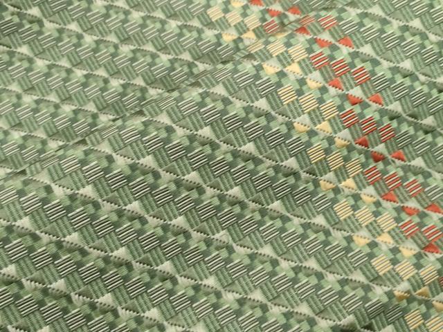 平和屋着物●本場筑前博多織　八寸名古屋帯　縞　名古屋仕立て　正絹　逸品　CABG2809dy