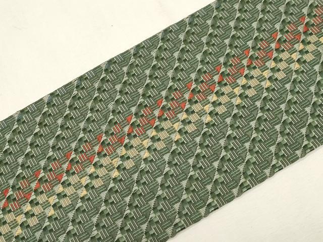 平和屋着物●本場筑前博多織　八寸名古屋帯　縞　名古屋仕立て　正絹　逸品　CABG2809dy