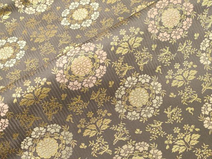 平和屋着物●九寸名古屋帯　花鳥文　金糸　正絹　逸品　CABG2823dy