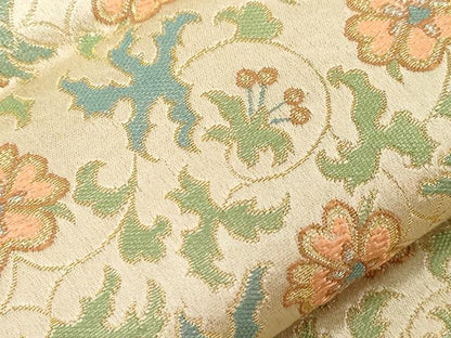 平和屋着物●九寸開き名古屋帯　草花文　金銀糸　正絹　逸品　CABG2831dy