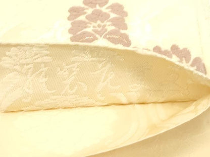 平和屋着物●六通柄袋帯　唐織　織装花菱文　金糸　正絹　逸品　CABG2841dy