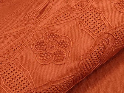 平和屋着物●中国三大刺繍　スワトウ刺繍　相良刺繍　総刺繍　太鼓柄袋帯　正倉院花文　樺色　正絹　逸品　CABG2842dy