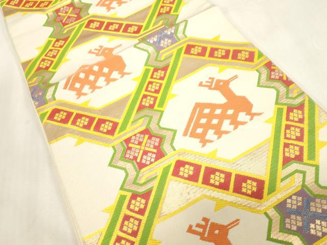平和屋着物●六通柄　本袋帯　有栖川鹿　金糸　正絹　逸品　CABG2843dy