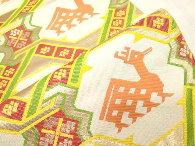 平和屋着物●六通柄　本袋帯　有栖川鹿　金糸　正絹　逸品　CABG2843dy