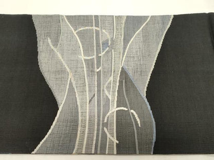 平和屋着物●両面　六通柄袋帯　すくい織　草花文　金糸　正絹　逸品　CABG2844dy